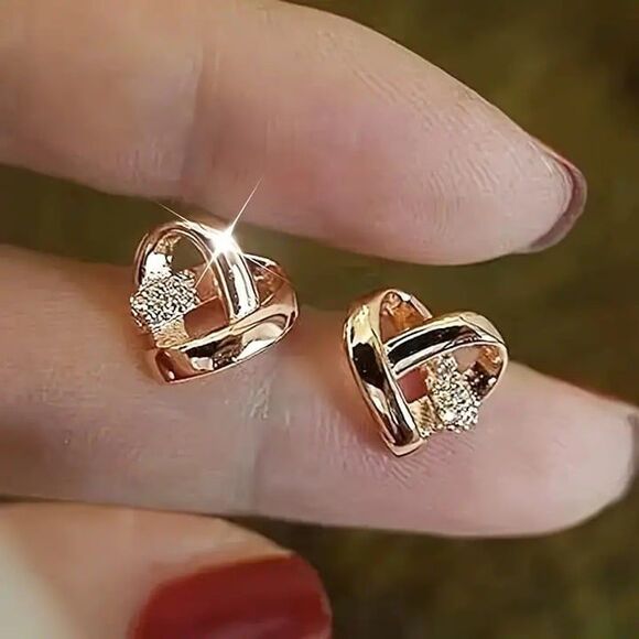Little Wrapped Heart Earrings: - Picture 1 of 4